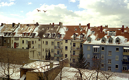 Hinterhof in Karlsruhe-Mühlburg (Februar 2005)